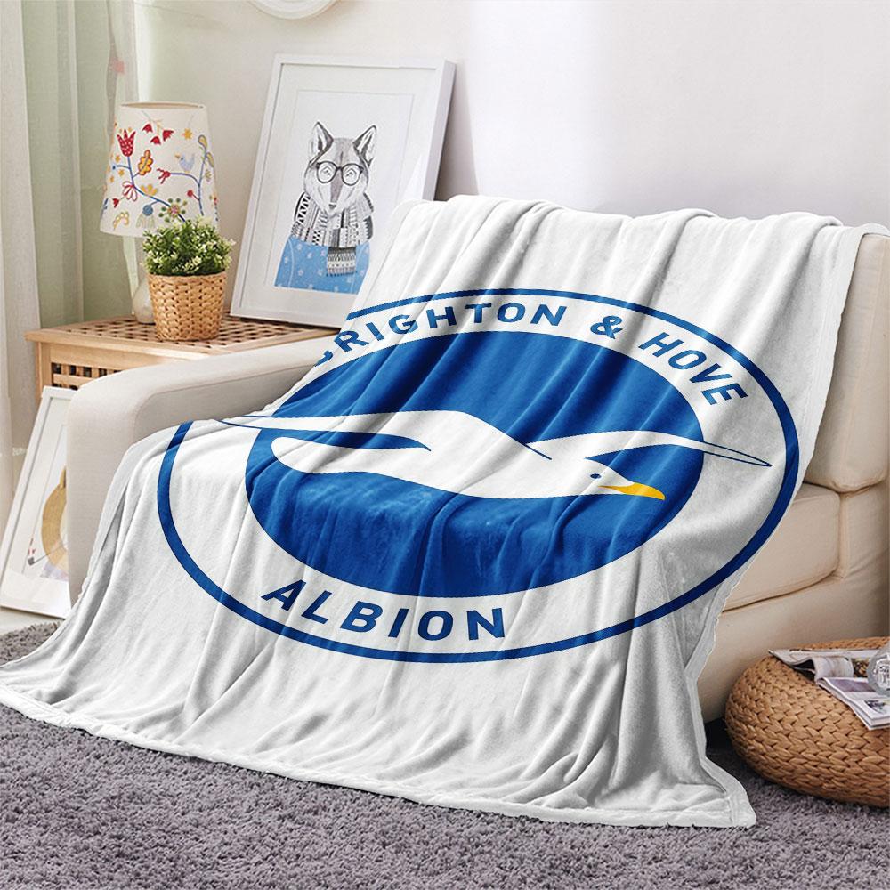 1PC Brighton & Hove Albion Patterned Flannel Blanket Suitable For All Seasons for Home Decor Warmth and Comfort Gifts Holiday Present