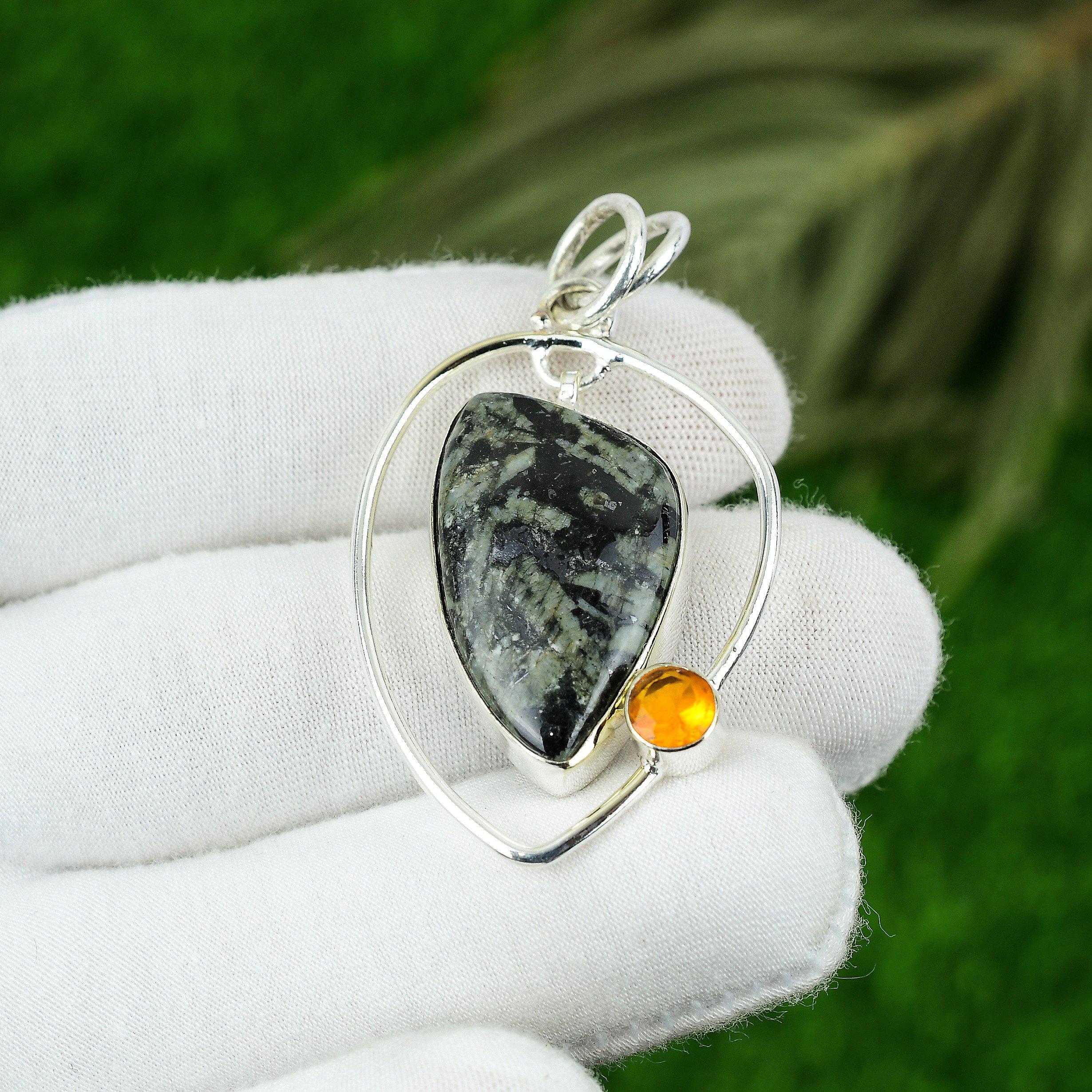 

Mothers day Sale Sterling Silver Star Galaxy Gemstone Citrine Trendy New Pendant