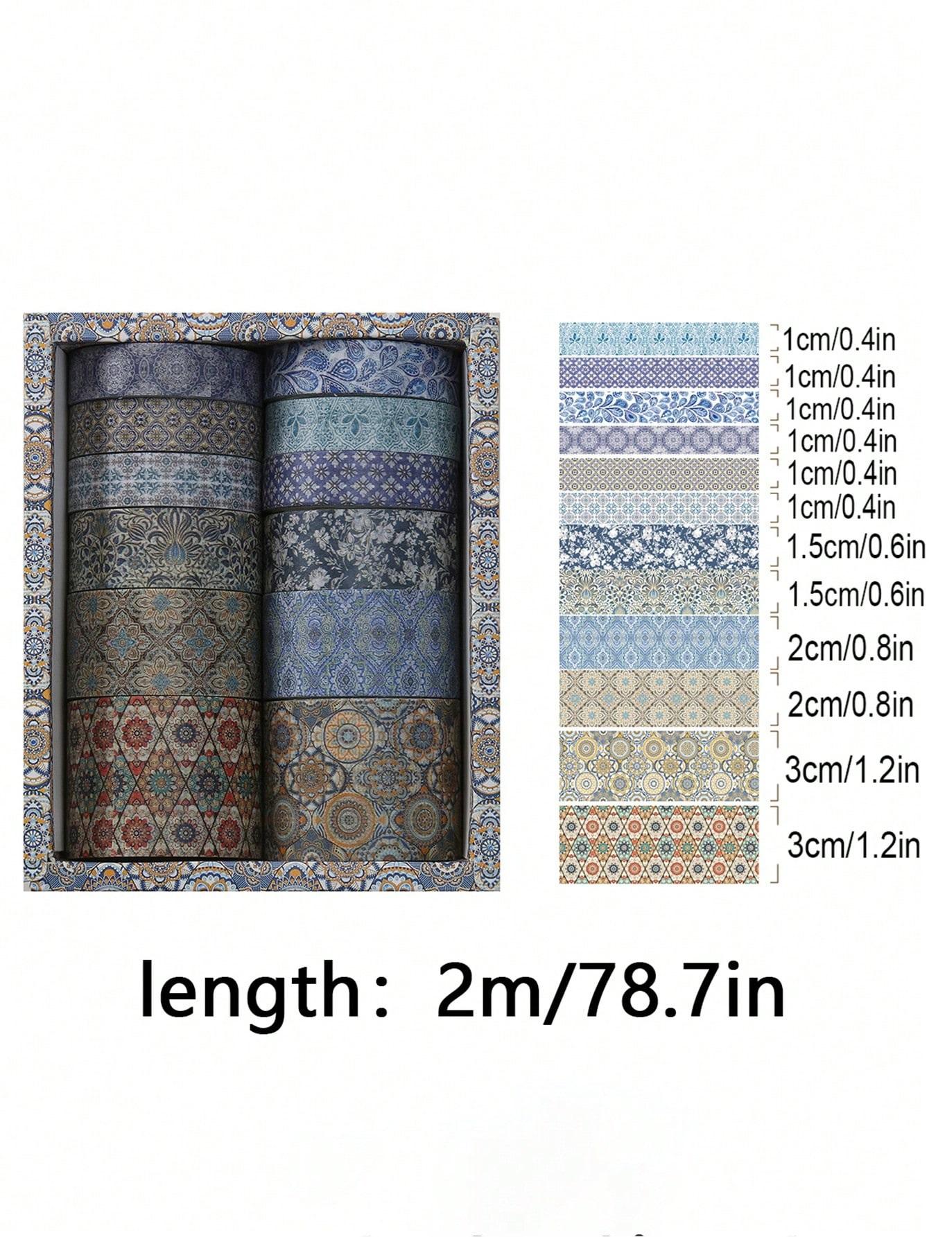 

12 рулонов/коробка Ретро Пейзаж Васи Лента Креативный Цветочный Гора Журавль Дизайн Наклейки Рулоны Скрапбукинг Подарочная Упаковка