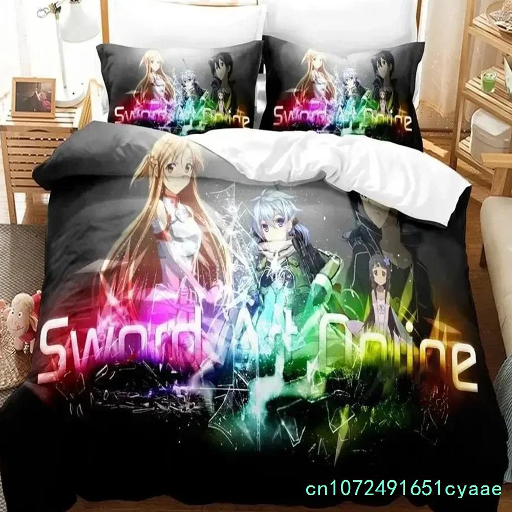 Anime Sword Art Online Bedding Sets Home Textile Pillow Case 3D Bed Duvet Covers Kids Gift Bed Set Home Textiles Bedding