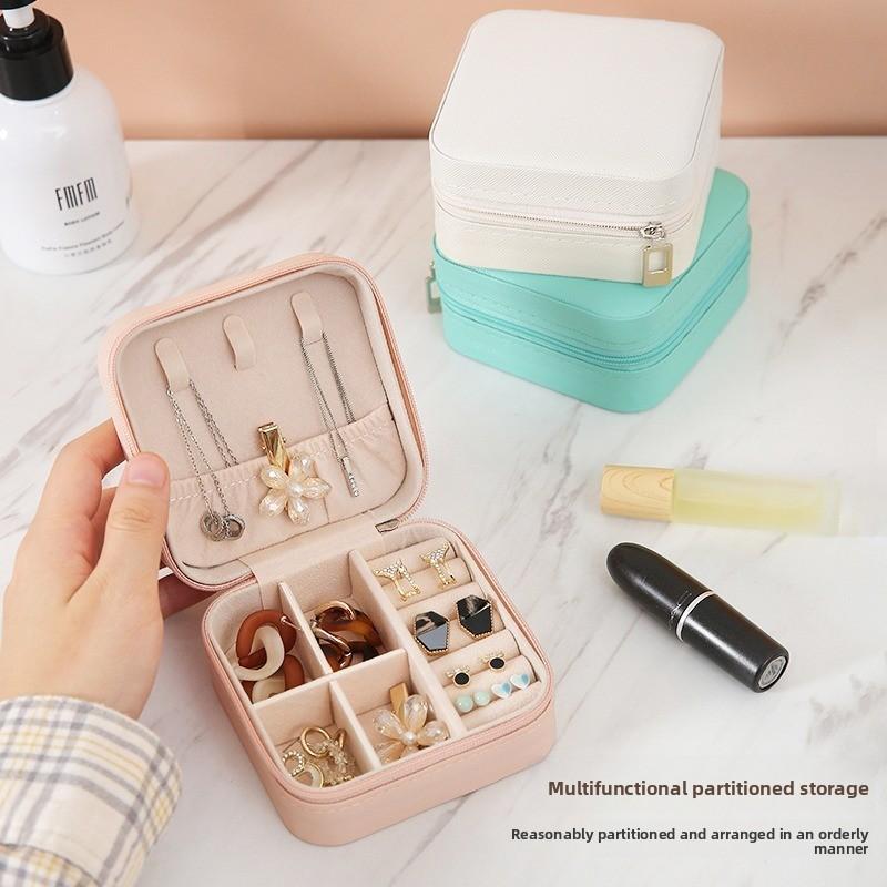High End Jewelry Box Portable Item Ring Dust-proof Storage Earrings Small and Exquisite Jewelry Box