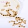Brass 6mm Frosted Wheel Spacer Beads 18K Gold Plated Round Loose Beads For Jewelry Making DIY Jewelry Making Accessories