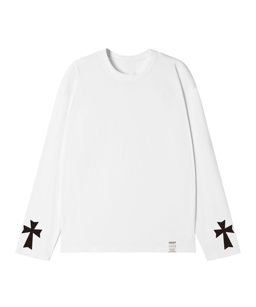 GRAVER [Unisex]Dot Cross Grave Long Sleeve 3Color