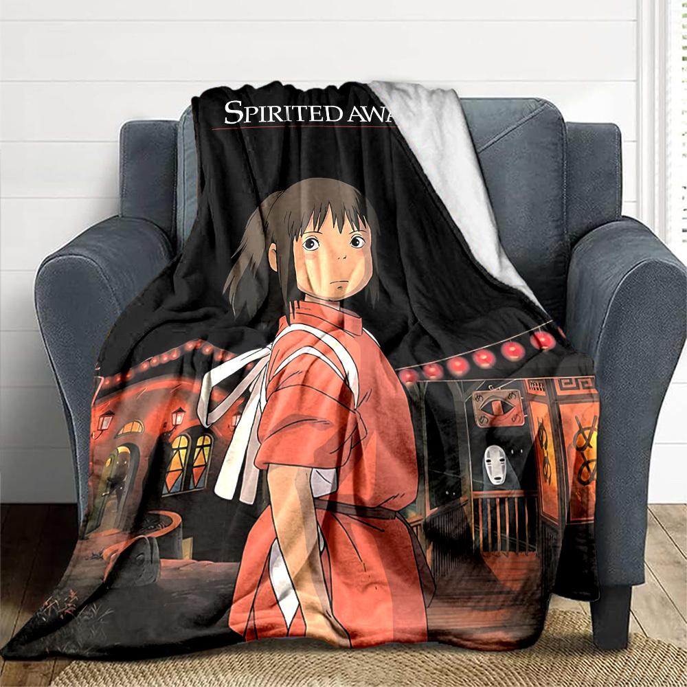 1PC Spirited Away, Chihiro Blanket Soft Warm All Season Throw for Sofa, Bed, Car, Office Vibrant Colorful Design, Durable & Cozy Gift