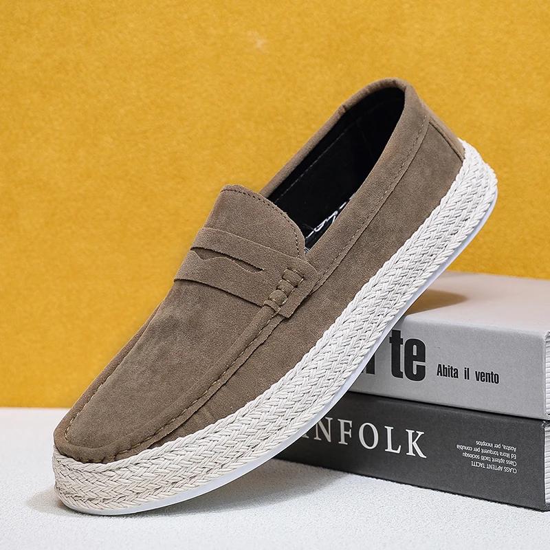 

British Style Minimalist Shoes for Men Outdoor Slip-Ons Walking ShoesHigh Quality Designer Loafers Casual Leather Oxford Flats 39 хакі