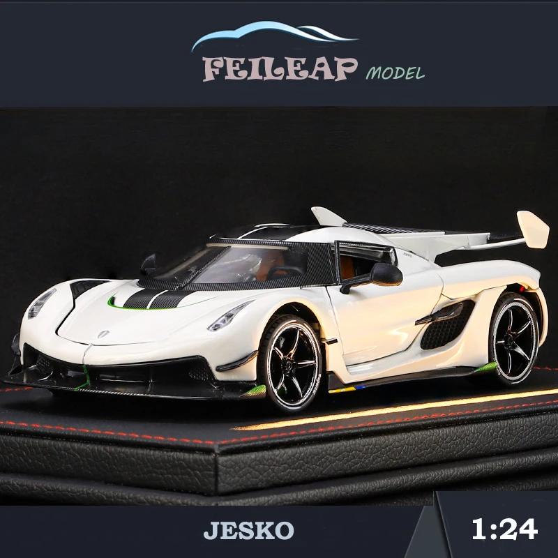 Pressofuso 1:Modellino Auto Sportiva Jesko Scala 1:24 Giocattoli Veicoli in Metallo Fuso Suono Luci Collezionismo Decorazione Casa Bambini Ragazzi Voiture