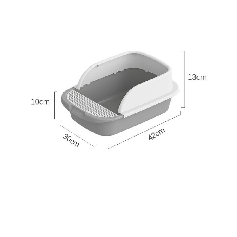 

Litter Box Extra Large Anti-Splash Cat Toilet Fully Open Kittens Cat Litter Box Semi-Closed Pet Supplies Cat Litter Basin 42*30*13cm [send litter shovel]]