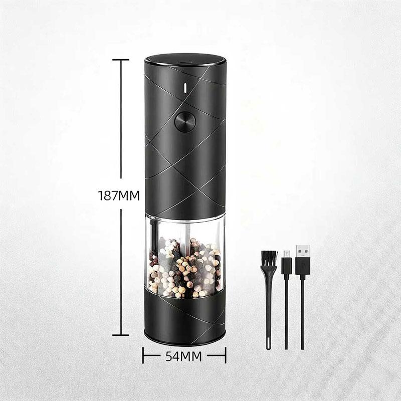 2025 NEW Electric Grinder Pepper Seasonings Spices Grain Mill Salt Shaker LED Light É Modes Kitchen Cooking Tool 1pc