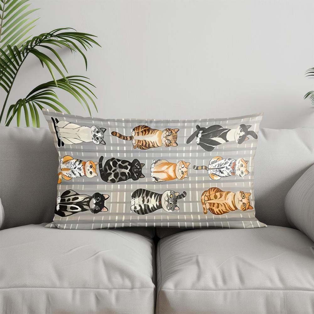 

Домашний Декор Милые Кошки Дизайн Наволочки Подходит Для Дивана Спальни Автомобиля Наволочка Подушка Прямоугольная Подушка Для Спины 30x50cm