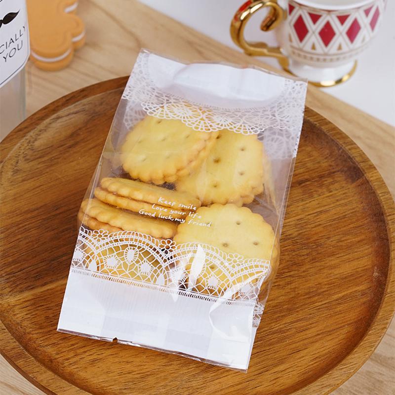 50Pcs Transparent Snowflake Pastry Packaging Bag Machine Sealed Bag For Baking Snacks Cookies Nougat And Snowflake Pastry