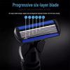 Portable Six-Layer Men's Manual Razor: Classic Beard Blade