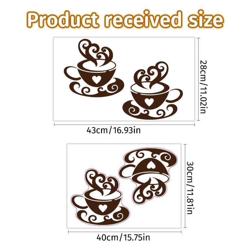 Coffee Cup Creative Wall Sticker Bedroom Living Room Restaurant Cafe Background Decorative Wall Sticker