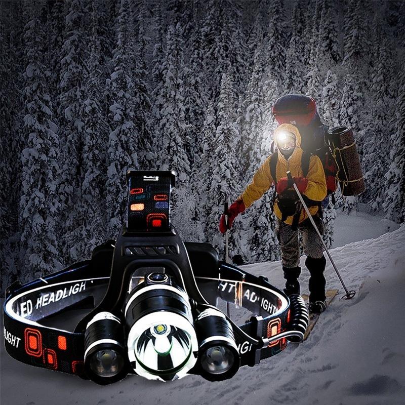 New Upgraded Super Bright LED Headlamp Headlight Battery Powered Helmet Light,Charging Equipment and Batteries Included Best Headlight