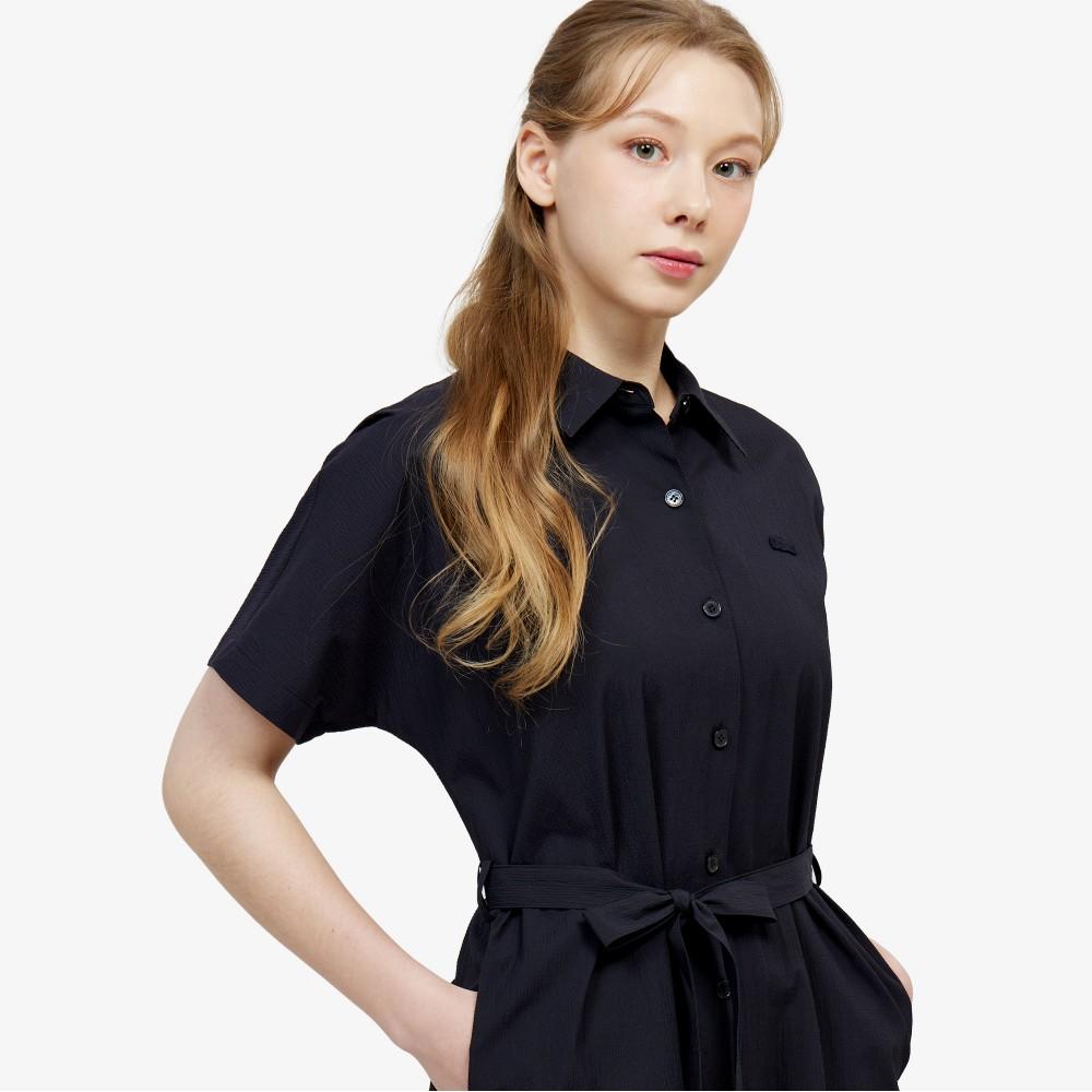 Lacoste Women's Belted Short-Sleeve Shirt Dress EF306E-56GHDE