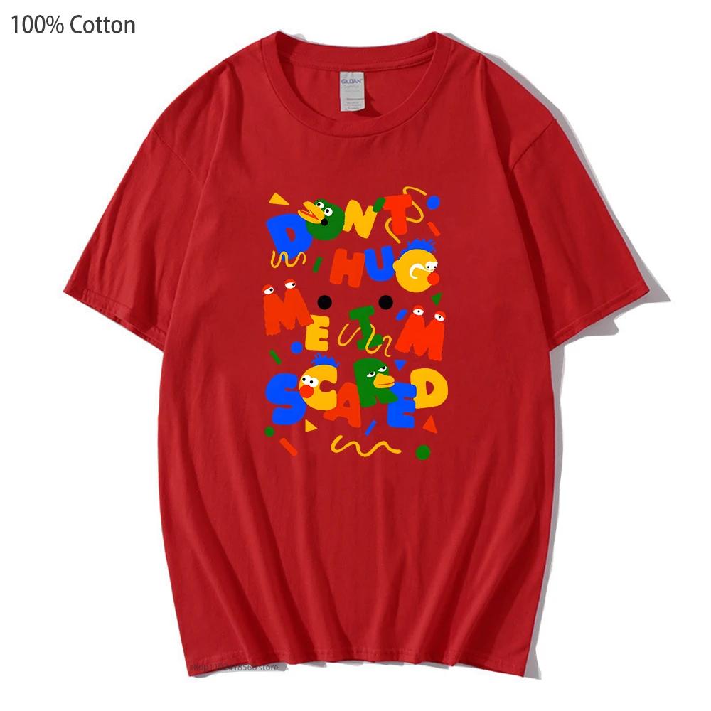 

Мужские футболки с мультяшным принтом Не обнимай меня, мне страшно Футболка 100% хлопок Одежда Y2k Унисекс Женская одежда Топ в стиле Харадзюку 3XL