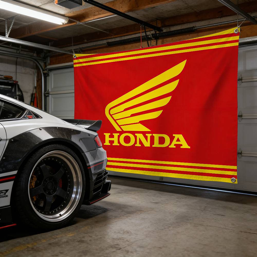 Motorcycle For HONDA Flag 120g Polyester Sublimation Print Durable Hanging Banner Home Decor Gift XK6