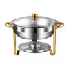 Alcohol Stove Large Capacity Circular Gold-plated Insulated Heating Furnace Hotel Restaurant Stainless Steel Buffet Stove