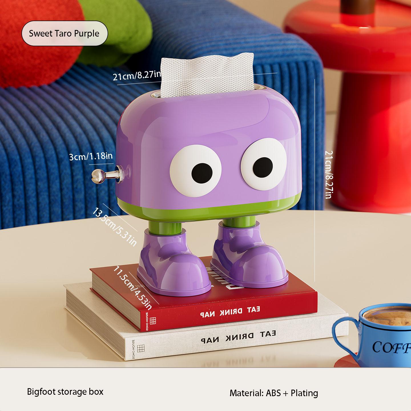 

Cute tissue box. Tissue holder with a spring mechanism. Features a cute cartoon eye design, perfect for living room фиолетовый
