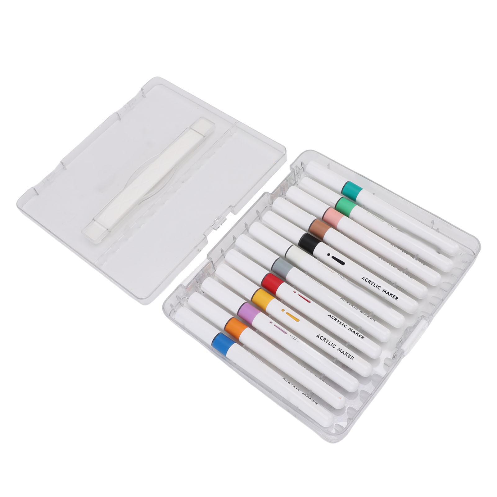 

Набор акриловых маркеров 12 цветов, маркеры с наконечником прямого действия для искусства, письма, рисования, поделок, белый корпус