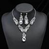 European and American Jewelry New Style Exaggerated Elegant Necklace and Earrings Two-Piece Set Retro Personality Women's Alloy Evening Jewelry