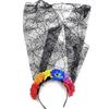 Boho Halloween Rose Flower Čelenka Den mrtvých Pokrývky hlavy pro svatební kostýmy