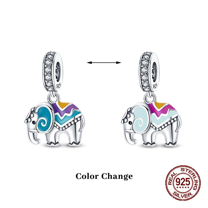 New 100% Copper Flower Chameleon Change Color Charms Beads Fit Pandachbracelets Diy Jewelry New Year'S Gift