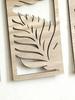 3 Stück Holz Kunst Wanddeko Boho Blatt Schild Wandakzent Rustikal Palmblatt Holz Wandbehang Skulptur Vintage Tropische Pflanze Deko