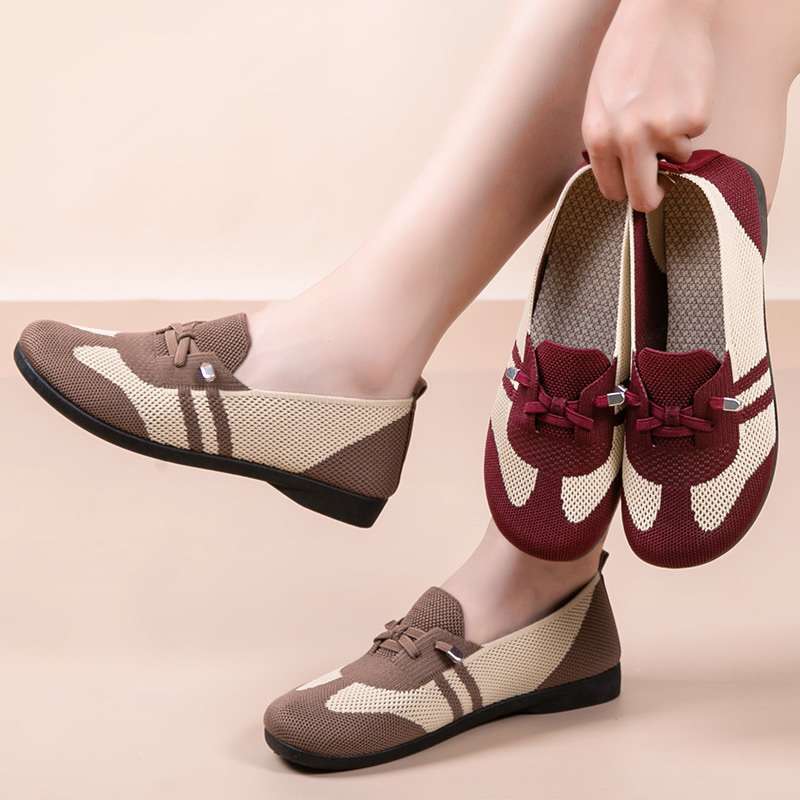 Alte Nord-Stoffschuhe Damen Einzelschuhe Frühling und Sommer neu flachsohlig atmungsaktiv lässig moralische Trainingsschuhe weichsohlig nicht-