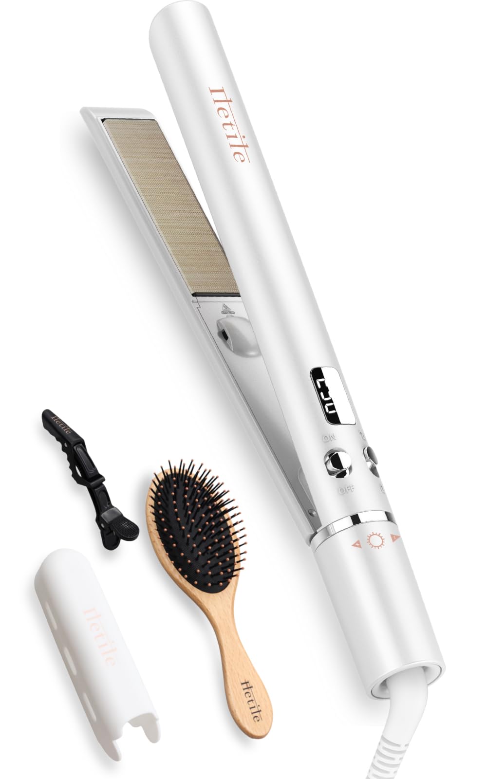 

Iletile (Iletile) [Developed by Hairstylists] Straightening Iron, Negative Ion, 2-Way, No Steam Explosion (Pearl White)