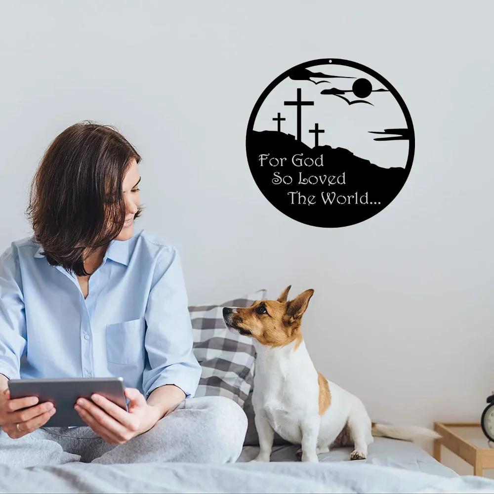 Ибо так возлюбил Бог мир Металлическая настенная табличка - Вдохновляющее настенное — фото 6