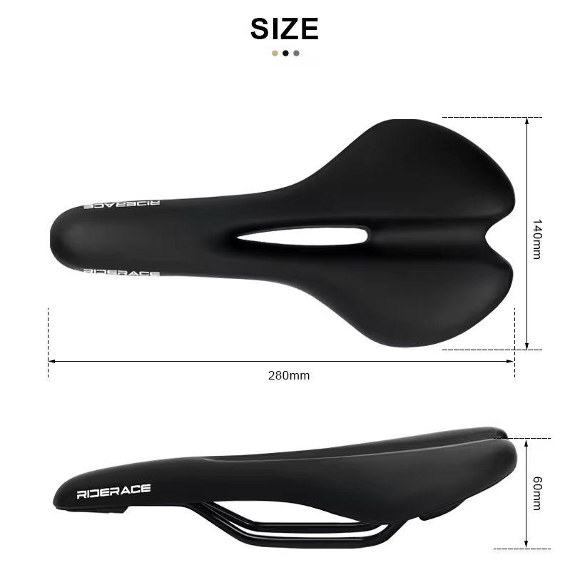 RIDERACE Bicycle Saddle Hollow Cycling Seat for Men Women Soft PU Leather Comfortable Shock Absorbing MTB Road Bike Cushion