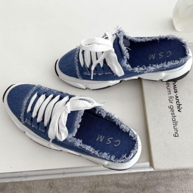 New ArrivalS Open Run Women S caSual backleSS SneakerS Blue