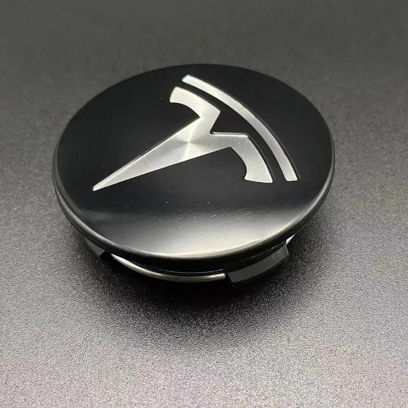 4pcs 56mm Car Wheel Center Hub Decorative Caps for Tesla Model 3 Y S X Badge Wheel Lug Nut Protective Cover