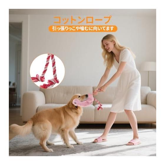 AUSCAT Small Dogs, Medium Dogs, Dog Toy, Rope, Chew Toy, Sturdy, Long Stuffed Animal, Sound Dog Toy, Puppy, Crocodile & Elephant & Flamingo