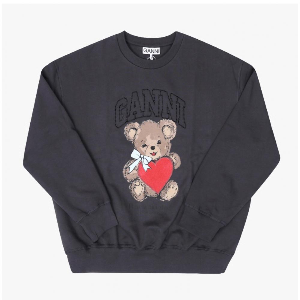 Ganni Isoli Bear Logo Rhinestone Women Sweatshirt A1060027