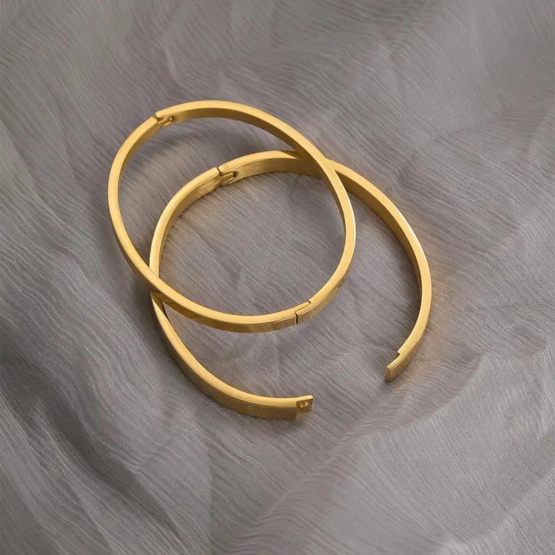 Creative Jewelry Accessories Women Gift Temperament Simple Titanium Steel Cuff Bangles Women Bracelets