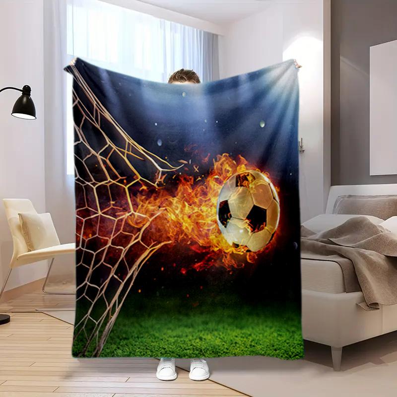 1PC Football pattern blanket, all season lightweight home office outdoor nap multifunctional blanket
