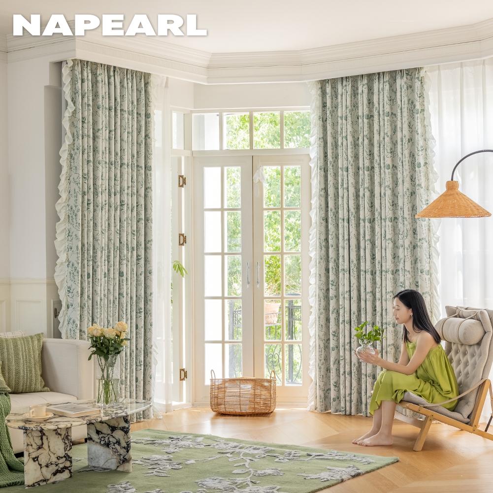 1PC NAPEARL 70-85% Shading Blackout Curtain Printed Flower Curtains Window Drapes For Living Room