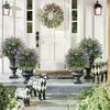 Artificial Flower,Artificial Petunias With Ground Stake, 18" Outdoor Faux Flowers For Garden, Yard, Planter And Porch