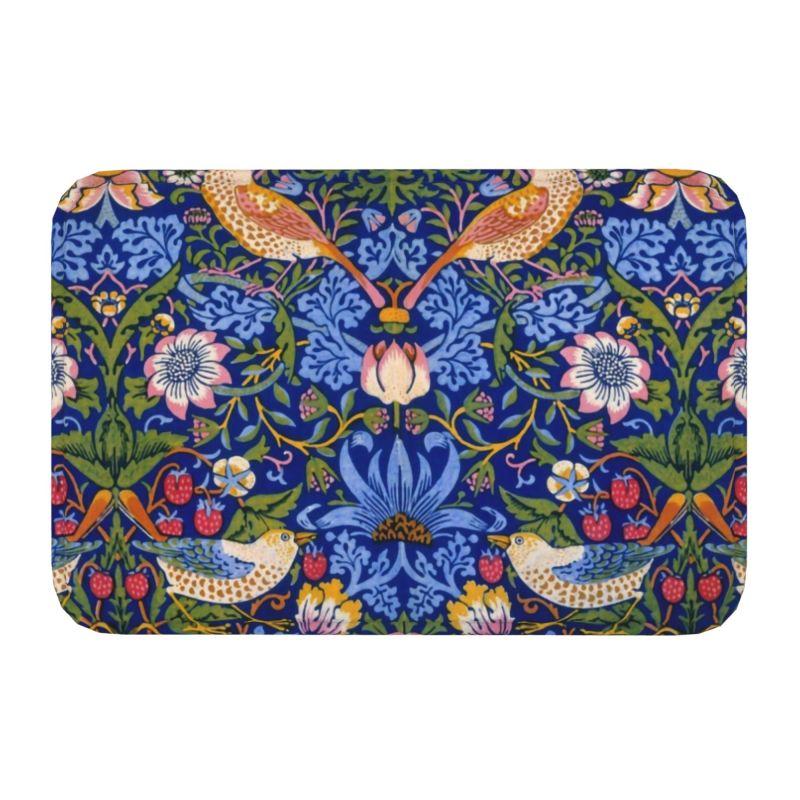 Custom William Morris Compton Floral Art Nouveau Pattern Doormat Bath Door Floor Mat Textile Pattern Toilet Rug Carpet Footpad