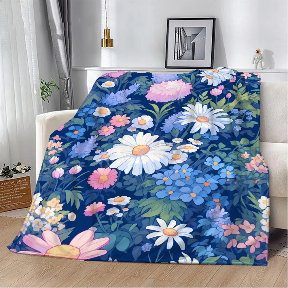 Flowers Will Bloom for You Kid's Blanket King Size Home Interior Fluffy Soft Blankets &amp; Throws Bed Throw Knitted Plaid Knee Nap