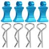 4pcs Aluminium Alloy RType Car Body Shell Clips Pin with Fixing Bracket for 1 10 RC Car(Blue )