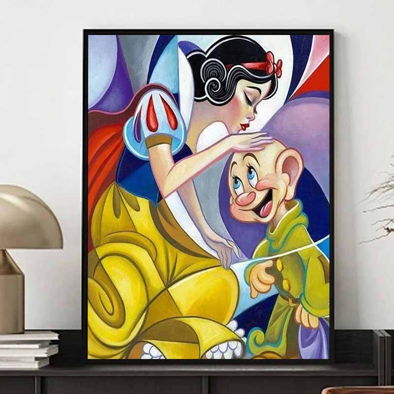 Disney Diamond Painting Snow White and The Seven Dwarfs Artistic Illustration 5D Full Diamond Art Mosaic DIY Embroidery Cartoon Wall Decoration