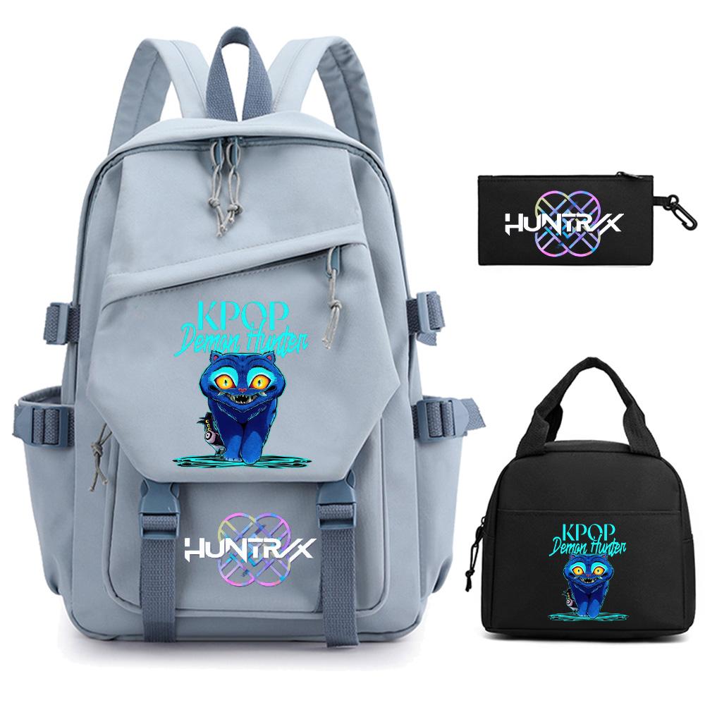 3Pcs/set K-pop Demon Hunters Printed Backpack for Teenger Boy Girl Large Capacity Schoolbag Children Student Bookbag Women Waterproof Travel Bag