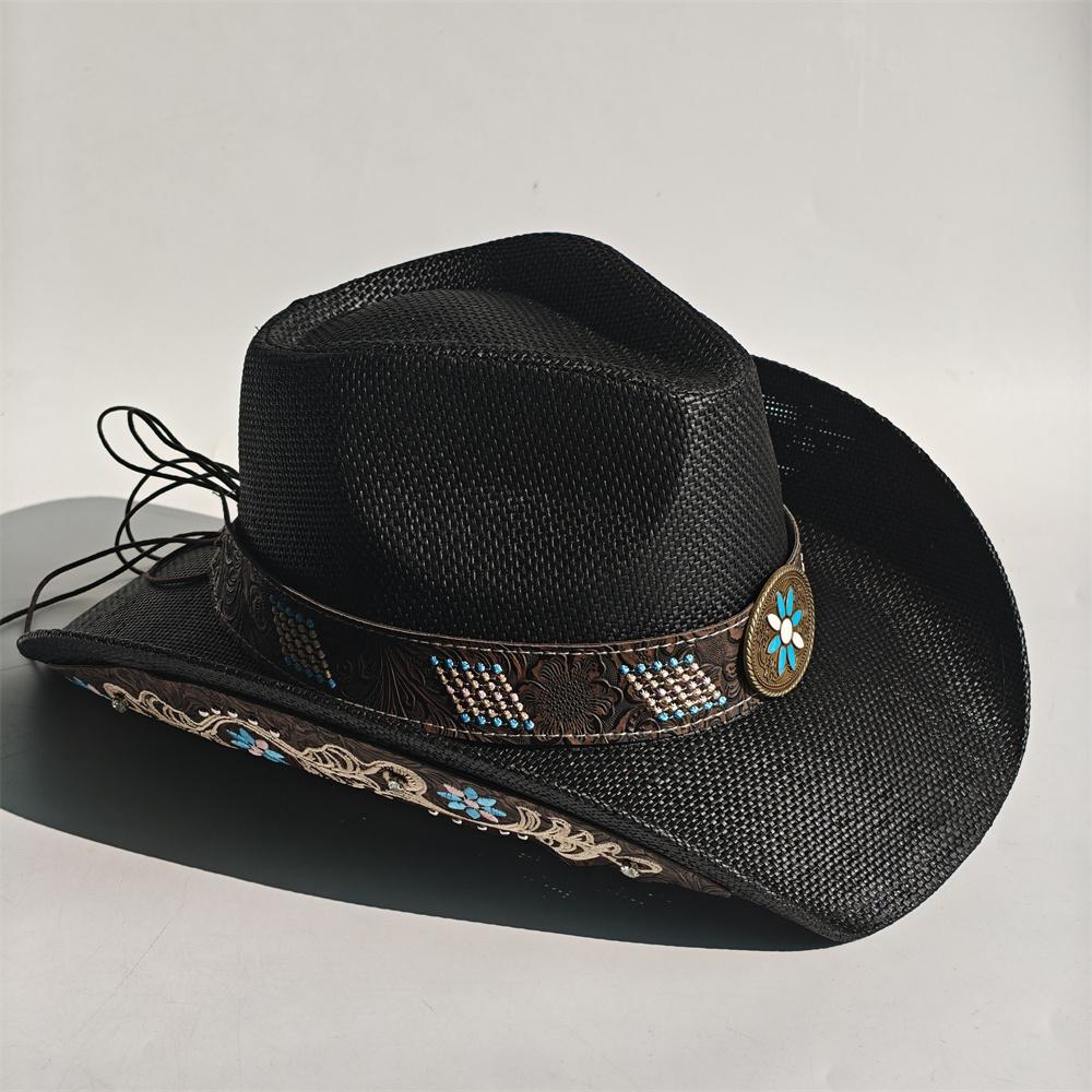 New Embroidery Accessories Straw Cowboy Hat For Women And Men – Western Sun Hat For Country Concert Rodeo And Cowgirl Outfit
