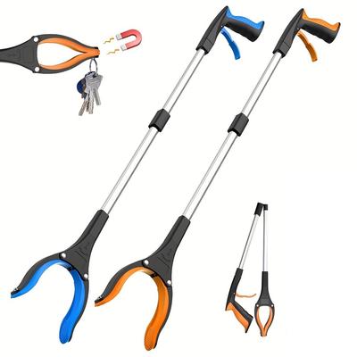 2Pcs Grabber Reacher Tool Litter Picker Grabber Stick 90 Degree Rotating Head Garden Gripper Lightweight for Hard-to-Reach Areas