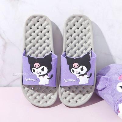 Durable Rattan EVA Adult Bathroom Slippers - Kuromi