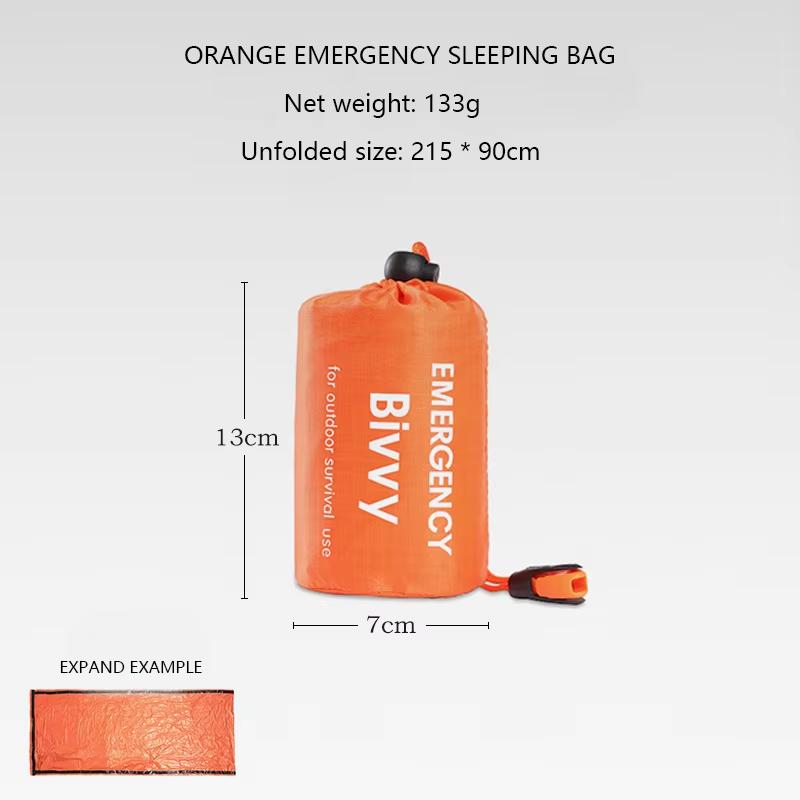 Outdoor Disaster Relief Sleeping Bag Single-layer Aluminum Foil Warm First Aid Blanket Portable Camping Gear