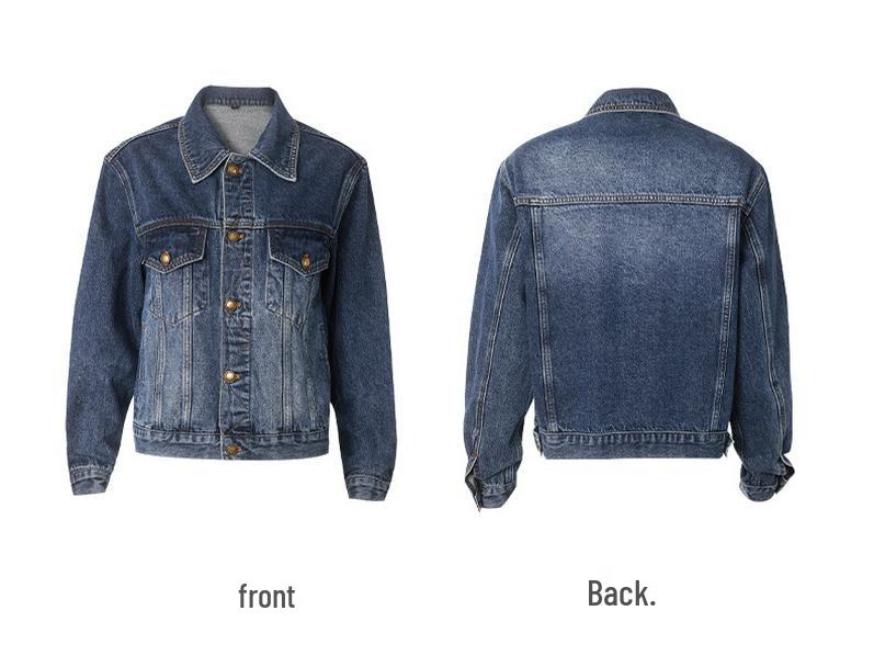 Vintage Washed Denim Jacket - Retro Loose Fit for Autumn/Winter
