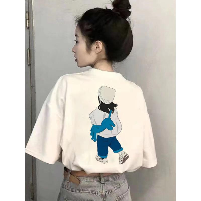Summer Kids Adult Fashion Print Short Sleeve T-Shirt Casual O-Neck Oversized Women's Tees Top Girl Clothing